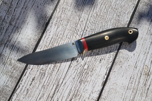 Нож Скинер - сталь Fecroni 2700, нейзильбер, G10, микарта, мозаичные пины.