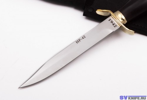 нож разведчика «НР-42» сталь кованая 95х18 - рукоять черный граб