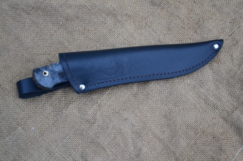 Нож Кайман - сталь К110, нейзильбер, G10, стабильзированный кап клёна, мозаичные пины.