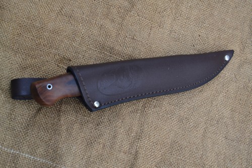 Нож Аскет - сталь D2, мельхиоровое литьё, корень ореха.